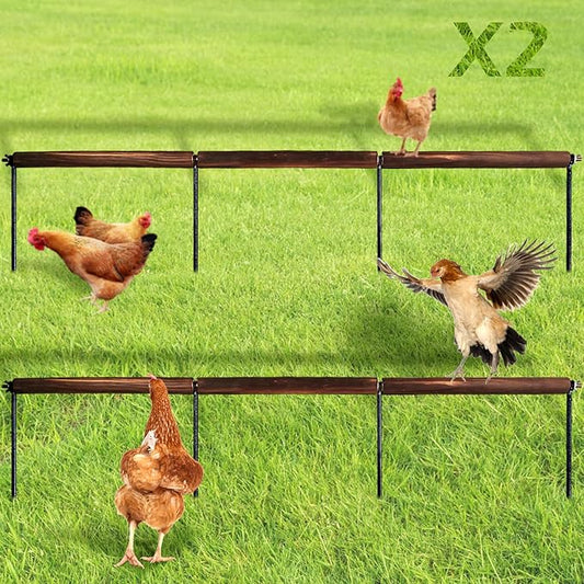 2 PCS Chicken Toys,Extra Long Chicken Perch Toys,Woodern Chickens Roosts and Perches Stand Training Perch for Poultry Rooster Chicks Large Bird Chicks Parrot, 44.88 Long (Antique Color)