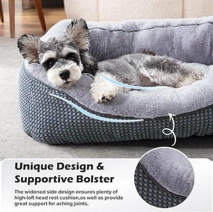 INVENHO Small Dog Bed Washable Orthopedic Calming Warming Durable Pet Bed with Anti-Slip Bottom