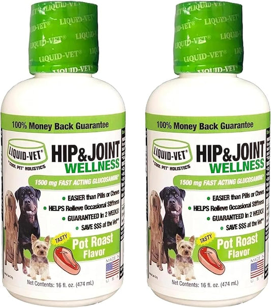 LIQUID-VET K9 Hip & Joint Formula, Chicken Flavor, 16 oz (Pack of 2)