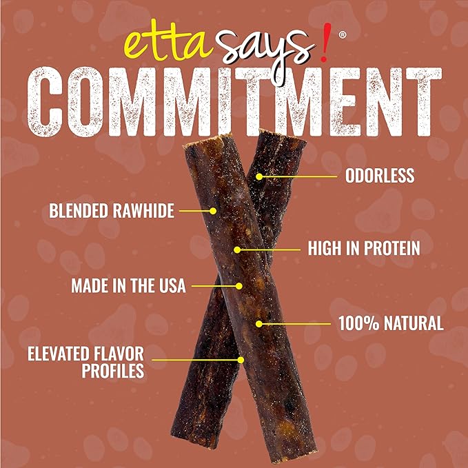 etta says! Premium Crunchy 4.5" Buffalo Dog Chews - Grain-Free Dog Treats, Good for Teeth, Easy to Digest - Made in The USA (36 Count Pack of 1)