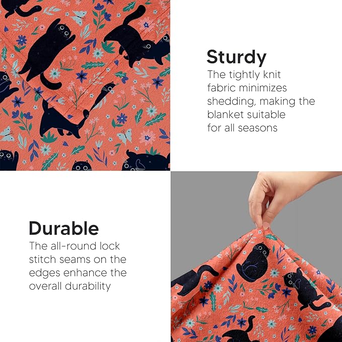 Cat Blanket, Cats Gifts for Girls Women, Cat Gift for Cats Lovers, Birthday Gifts Decor Throw Blanket 50"x60"