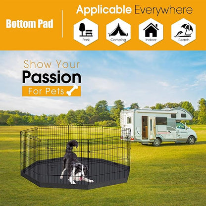 Dog Pen Pet Playpen Dog Fence Bottom Pad Indoor Foldable Metal Wire Exercise Puppy Play Yard Pet Enclosure Pad Outdoor (Only Bottom Pad, Playpen Not Included)