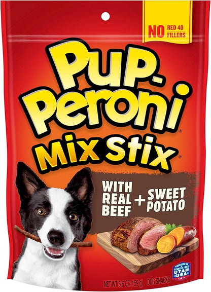 Pup-Peroni Dog Treats, Real Beef + Sweet Potato Mix Stix, 5.6 Ounce (Pack of 8)