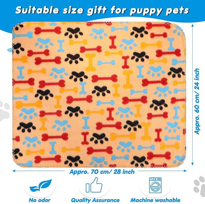 Chumia 28 Pieces Puppy Blanket Bulk Small Fleece Pet Blanket for Puppy Dogs Kitten Cats Pets Soft Warm Paw Print Sleep Mat Bed Covers, 28 Styles(23.6 x 27.6 Inch)