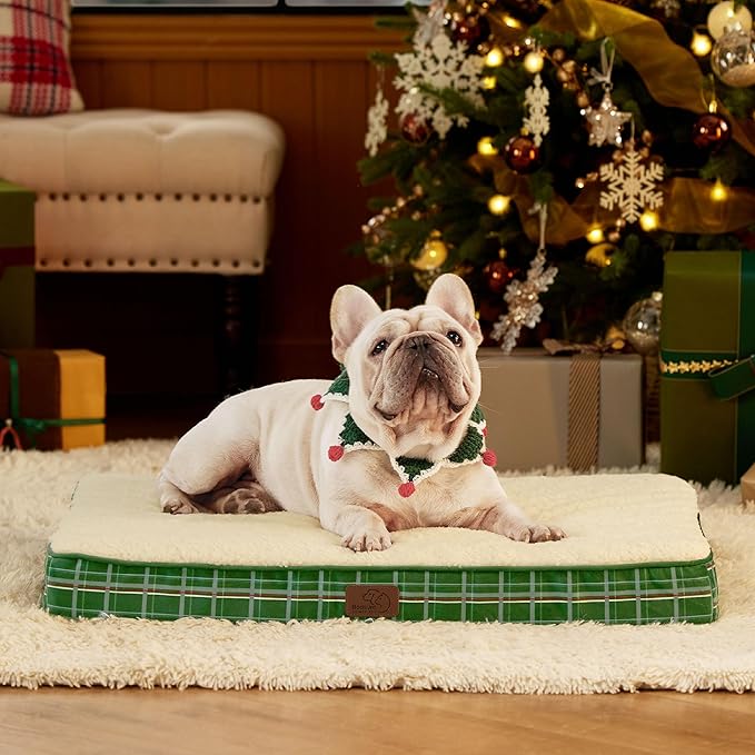 Bedsure Medium Dog Bed for Medium Dogs - Christmas Dog Bed, Orthopedic Waterproof Dog Beds with Removable Washable Cover
