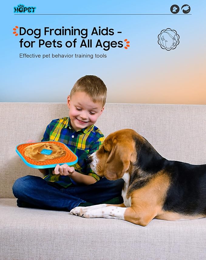 HOPET Licking Mat for Dogs, Dog Crate Lick Mats Slow Feeder,Dog Cage Training Tools Pet Licking Mat Slow Feeder for Peanut Butter Dog Kennel Therapy Dog Lick Pads for Boredom Anxiety (2pcs)