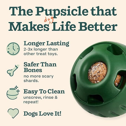 WOOF Starter Pack - Interactive Dog Toys for Boredom - Dog Treat Molds Silicone - Chicken-Flavored Healthy Treats for Dogs - Pupsicle Doggy Enrichment Toy - for Small Pups - 10-25 lbs