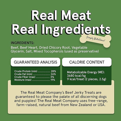 Real Meat Dog Treats - Two 12oz Bag of Bite-Sized Air-Dried Beef Jerky for Dogs - Grain-Free Jerky Dog Treats with 95% Human-Grade, Free-Range, Grass Fed Beef - All-Natural High Protein Dog Treats