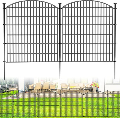 15 Panels Decorative Garden Fence - 32 in (H) x 35.4 ft (L) No Dig Dog Fence Outdoor for Yard, Rustproof Tall Garden Fencecing Panels, Animal Barrier Suitable for Yard Border, Patio, and Outdoor Use