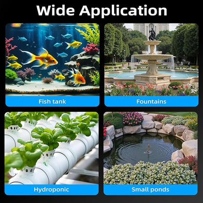 80GPH Mini Submersible Pump(300L/H, 4W), Small Fountain Pump with 4.9 ft Tubing for Aquariums, Fish Tank, Tabletop Fountain, Pet Fountain, Indoor or Outdoor Pond Fountain