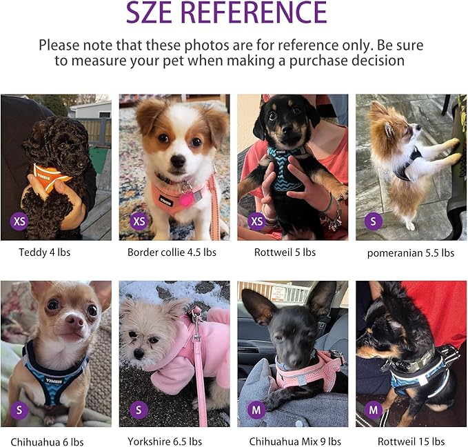 Dog Harness for Small Dogs, Small Dog Harness and Leash Set, Honeycomb Grid, Reflective Lightweight Harness & Anti-Twist Pet Lead,Dog Harness(Multi Color, Size: XS-S-M) (S, Purple)