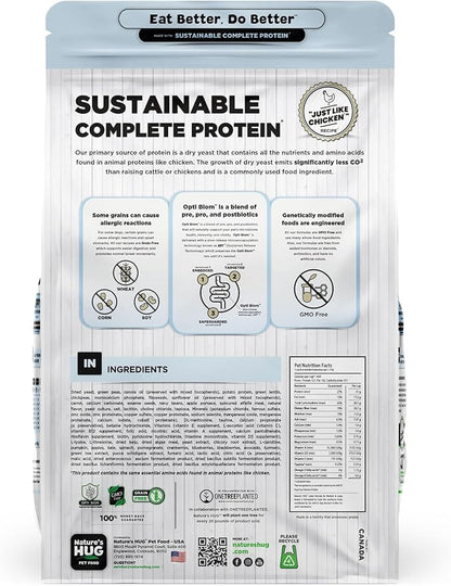 Nature's HUG Dry Dog Food, Puppy-Medium & Large Breeds, 20 lb. Bag, Chicken Flavor Plant-Based Protein Vegetarian Kibble, Grain-Free, Allergen-Free, Complete Protein & Balanced Nutrition