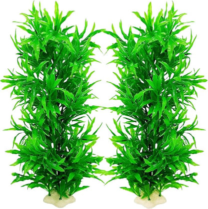 Plastic Fish Tank Plants Decoration Artificial Seaweed Ornament for Fish Tank Decor Plastic Plant for Betta Shrimp 2 Pcs About 13 inch