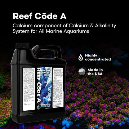 Brightwell Aquatics - Reef Code A - Balanced Calcium & Alkalinity System Water Conditioner - For All Saltwater Marine Fish & Reef Fish Tanks - Aquarium Water Treatments, 135.2 fl oz