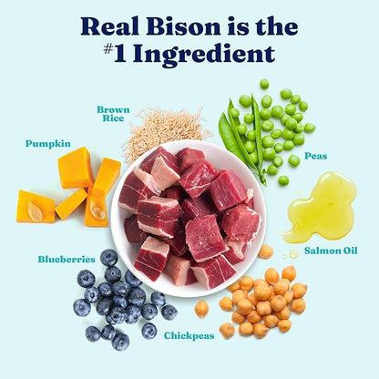 Solid Gold Bison Dry Dog Food for Large Dogs  High Protein, Whole Grain Kibble with Real Bison, Brown Rice & Omega 3  Large Kibble w/Probiotics for Gut Health - Adult Dog Food - Nutrientboost¢â22LB