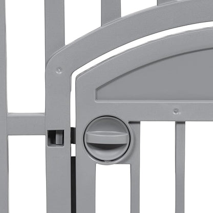 Amazon Basics 8-Panel Indoor Pet Dog Octagonal Playpen, Puppy Playpen with Door, Easy Assemble Easy Storing, 63 x 63 x 34.3 in, Dark Gray