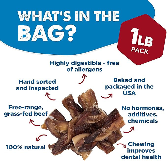 Best Bully Sticks 4-5 Inch Braided Bully Sticks - 1 lb (Pack of 1) - Natural, Easily Digestible, Limited Ingredient, Rawhide Alternative, Free-Range Grass-Fed
