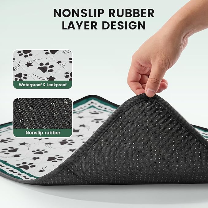Gardner Pet Washable Dog Pee Pads,18'' x 24'' Non Slip Dog Mats with Great Urine Absorption, Reusable Puppy Pee Pads for Potty Training - 2 Pack