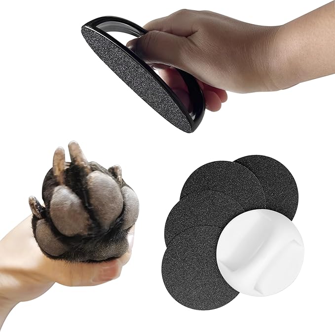 Dog Nail File Board Stress Free Handheld Scratch Pad for Dogs Portable Pet Nails Trimming Grinding Tool 2 Pack Each with 4 Pcs Replaceable Sandpapers