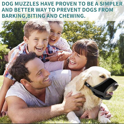 Dog Muzzle for Medium Dogs, Dog Muzzle for Large Dogs Biting, Soft Nylon Muzzle Anti Biting Barking Chewing,Air Mesh Breathable Drinkable Adjustable Pet Muzzle for Medium Large Dogs L Black