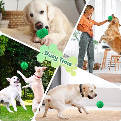 Tough Dog Chew Toys for Aggressive Chewers, Indestructible Dog Balls for Aggressive Chewers, Squeaky Balls for Dogs, Squeaky Dog Toys for Large Dogs,Funny Dog Squeaky Ball Heavy Duty Dog Toy