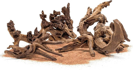 Ultum Nature Systems Driftwood - Amazon Drift Wood for Fish Tank, Planted Tank, Terriarium, Paludarium - Versatile Natural Driftwood Decor, Events Wood Centerpiece - Amazon Wood, M 9-16", 5 Pack