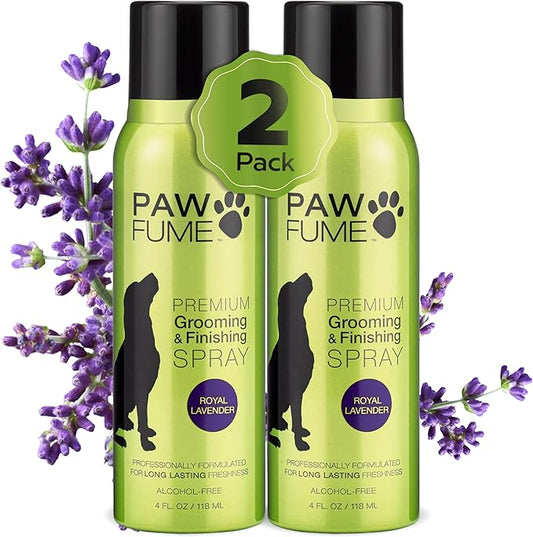 PAWFUME Dog Detangler Grooming Spray, Royal Lavender, 2-Pack  Keeps Pups Fresh All Day  Hypoallergenic, Alcohol-Free, Detangling & Moisturizing  Salon-Quality Dog Necessities for Coat & Fur Care