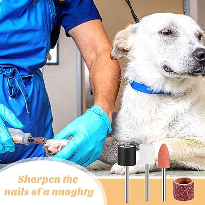 Kajaia 96 Pcs Dog Nail Grinder Replacement Kit Sanding Drum Set with Grit Sanding Bands Pet Smoother Claw Care Pet Nail Grinder Dog Claw Trimmer Grooming Tool Supplies (100 Grit)