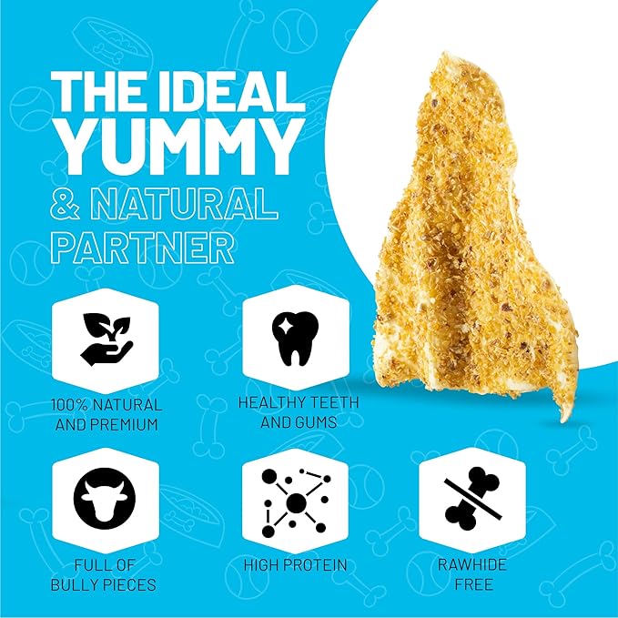 Sitka Farms Bully Dusted Cow Ears for Dogs 8 Count - Premium Rawhide Free Dog Chews - Beef Natural Dog Treats for Small, Medium and Large Dogs - Doggie Dental Care - Healthy Long Lasting Beef Ear