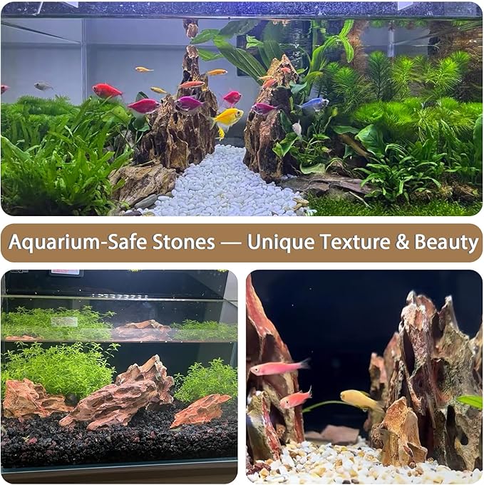 Dragon Rocks Aquariums Stones Natural Rocks for Aquascaping, Aquariums, Terrariums, Vivariums Decorative Stone,Reptile Enclosures,Paludariums,and Gardens-10LBï¼2 to 7 inchï¼