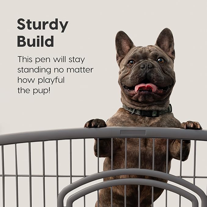 IRIS USA Puppy Playpen Dog Playpen Fence Enclosure with Dog Gate Door - Indoor Pet Playpen - 4 or 8 Panel