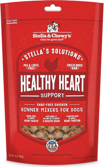 Stella & Chewy's – Stella’s Solutions Healthy Heart Support – Cage-Free Chicken Dinner Morsels – Freeze-Dried Raw, Protein Rich, Grain Free Dog Food – 13 oz Bag