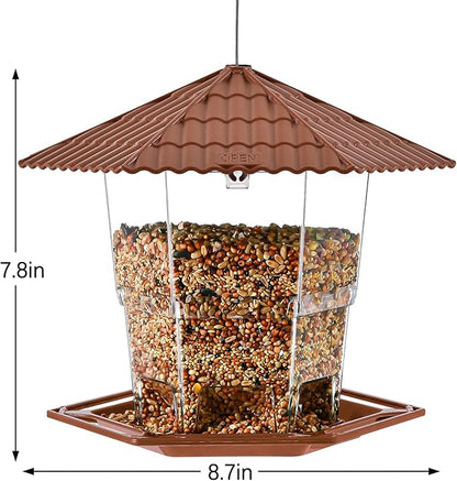 Bird Feeders for Outdoors Hanging Bird Feeder Wild Birds Seed, Brown B