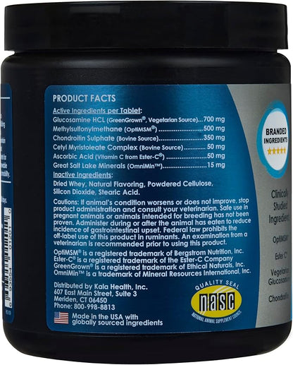 KALA HEALTH PeakTails Hip & Joint Plus for Dogs  90 Tablets, Glucosamine, Chondroitin, OptiMSM & Ester-C  Supports Joint Mobility & Comfort
