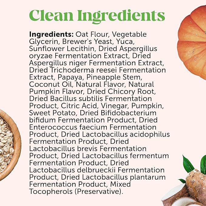 Pet Honesty Probiotics for Dogs - Digestive Enzymes Promotes Gut Health, Dog Probiotics for Diarrhea & Bowel Support, Prebiotics for Immunity Health & Itch Relief (Pumpkin 180 ct)