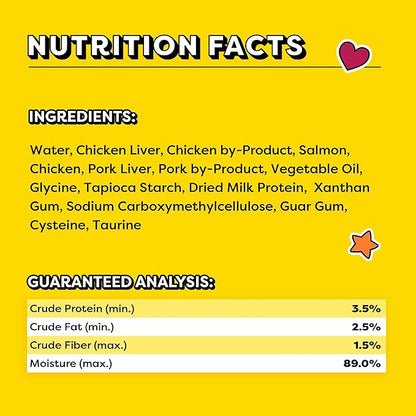 Temptations Creamy Puree Squeezable Lickable Wet Cat Treats with Salmon, 0.42 oz. Tubes, 16 Count