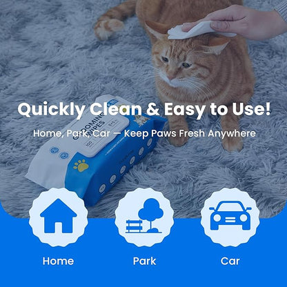 Unscented Pet Grooming Wipes for Dogs & Cats - 600 Count Dog Wipes for Cleaning Paws, Body, and Butt, Thick, Soft & Hypoallergenic