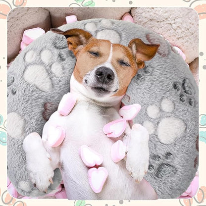 Suzile 8 Pcs Pillow for Cats Dog Neck Pillows Puppy Cat Bed Soft Pillow Fluffy Pet Calming Pillow Half Donut U Shaped Pet Neck Pillow Training Pillow Joint Relief Cervical Protection(Large)