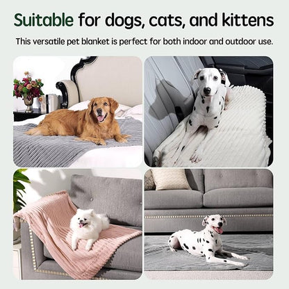 BALANCE Waterproof Blanket Wind Chime Dog Blanket for Small Dogs, Washable Double Sided Pet Blanket with Milk Plush and Super Soft Velvet, Pee Proof Calming Dog Blanket for Couch Protection