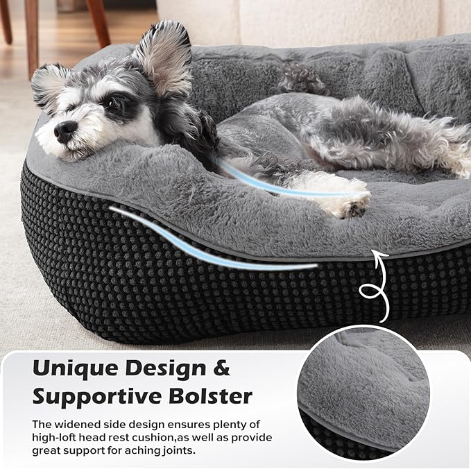INVENHO Dog Bed Medium Size, Orthopedic Warming Soft Calming Sleeping Durable with Anti-Slip Bottom
