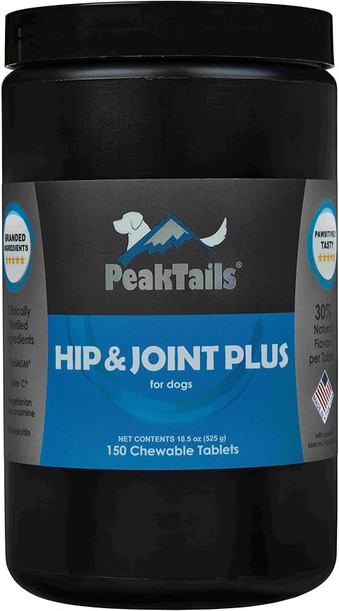 KALA HEALTH PeakTails Arthrix Plus, 150 Count Tablets, Provides Hip & Joint Support for Dogs, Formulated with Clinically Studied Ingredients, MSM, Glucosamine, Chondroitin