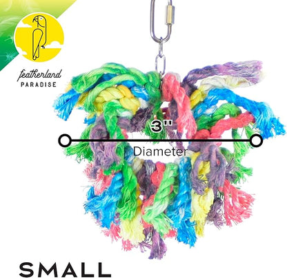 Featherland Paradise Cotton Snuggle Ring Bird Toy, Bird Perch, Large Bird Toys, for Parrots, Cockatoos, Macaws, Large Birds