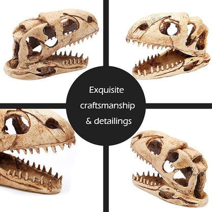 Dinosaur Animal Skull Aquarium Large Décor Cave Decorations Fish Hideout Tank Betta Tarantula Reptile Snake for Terrarium Decor Ornament Bones Halloween