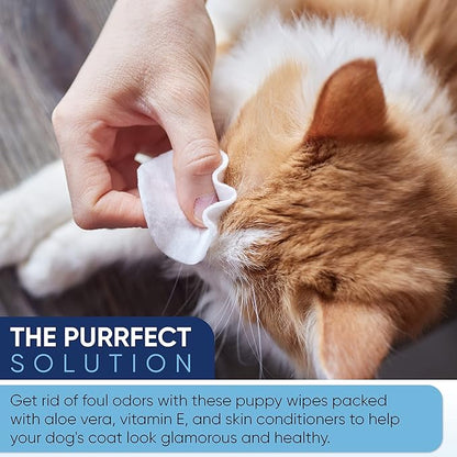 MAGICARE Pet Wipes  100 pcs Dog Wipes  8x8 Inch Unscented Dog Paw Cleaner Wipes for Body, Ears, Face, and Skin  Ultra Thick and Soft with Hypoallergenic Formula  Ideal Pet Wipes for Dogs & Cats