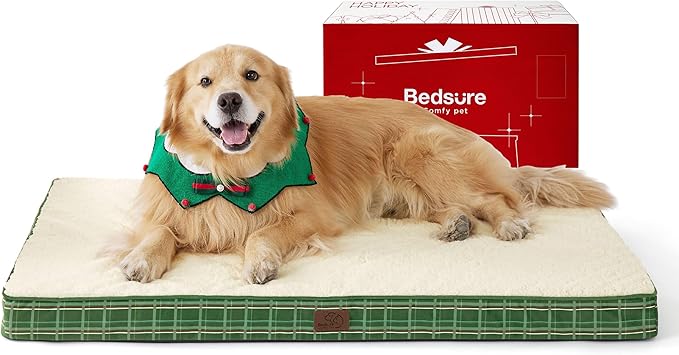 Bedsure XL Dog Bed for Large Dogs - Christmas Dog Bed, Orthopedic Waterproof Dog Beds with Removable Washable Cover