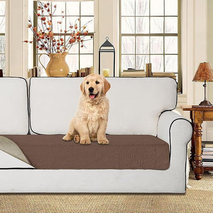 Easy-Going Waterproof Dog Bed Cover Reversible Leak Proof Pet Blanket Replacement Mat for Furniture Washable Couch Cover Sofa Cover for Dogs Cat(30x70 Inch, Brown/Beige)