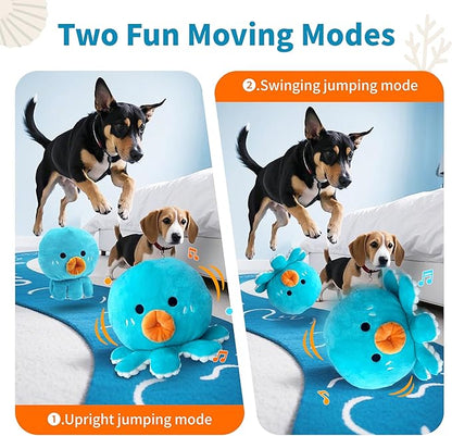 Interactive Dog Toys, Moving Squeaky Dog Toy Ball, Rechargeable Bouncing Rolling Puppy Ball Toy with Jumping Music Talking Mode for Puppy Small Medium Dogs to Keep Them Busy (Octopus)