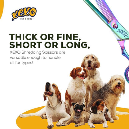 7.5 Inch 40 Teeth Professional Pet Scissors - Comfortable Grip Dog Grooming Kit