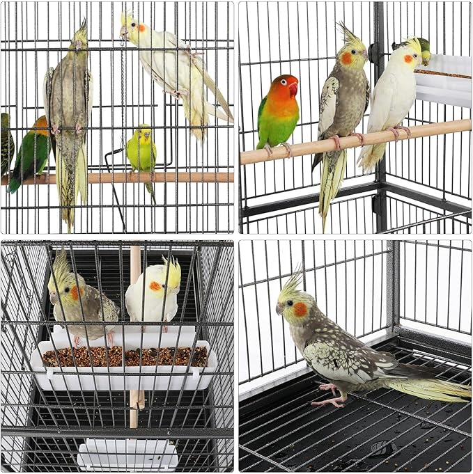 Yaheetech 60.5inch Extra Large Bird Cage Metal Parrot Cage Flight Cage for Cockatiels African Grey Quaker Green Cheek Sun Conure Medium Birds Parrots