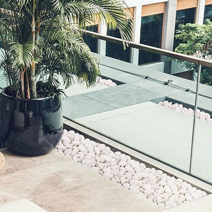 20Ib Snow White River Rock- Decorative Pebbles for Plants - River Rocks Outdoor Landscaping- 0.3"-0.8" inch Polished Stones for Aquarium, Home Decor,Garden Decor